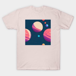 Colorful planets pattern T-Shirt